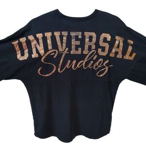 Universal Studios Women's Spirit Jersey‎ Small Blue Long Sleeve Gold Pullover